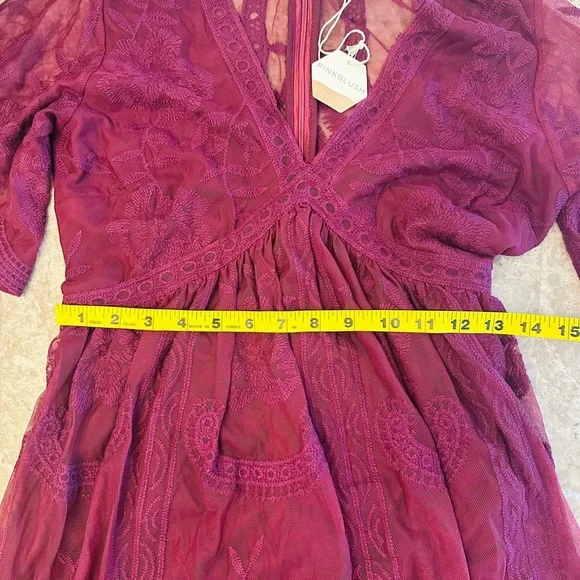 Pink Blush Women’s Dress Medium Maternity Postpartum NWT Lace Maxi - Picture 4 of 10